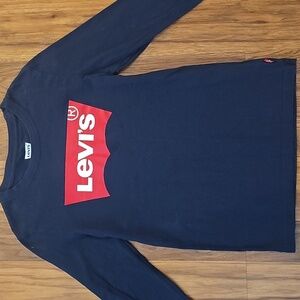 Levi's Kids Navy Long Sleeve Shirt, Size Small (8-10)